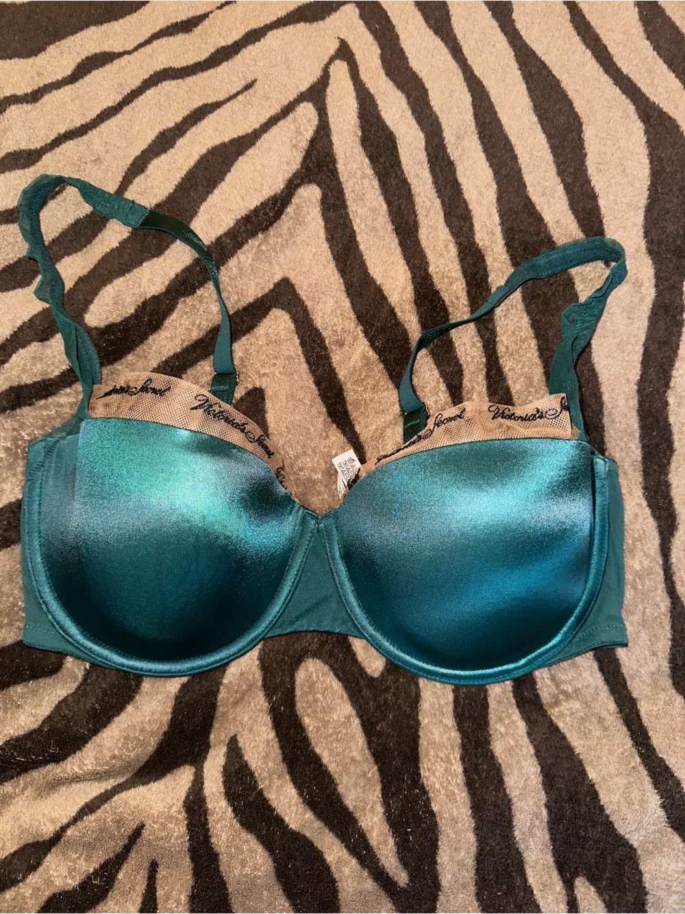 Victoria's Secret Shimmery Teal Satin Push-Up Bra